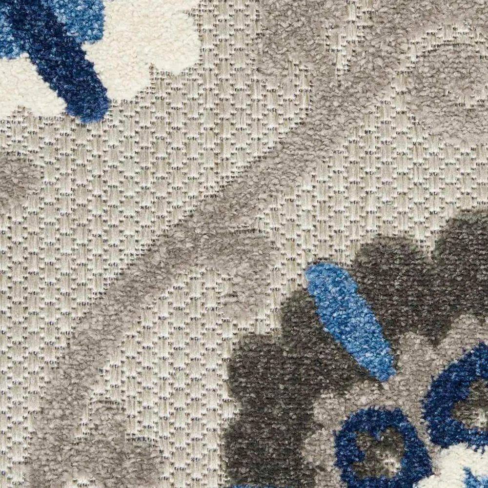 Nourison Aloha 5&#39;3&quot; x 7&#39;5&quot; Grey and Blue Indoor/Outdoor Area Rug, , large