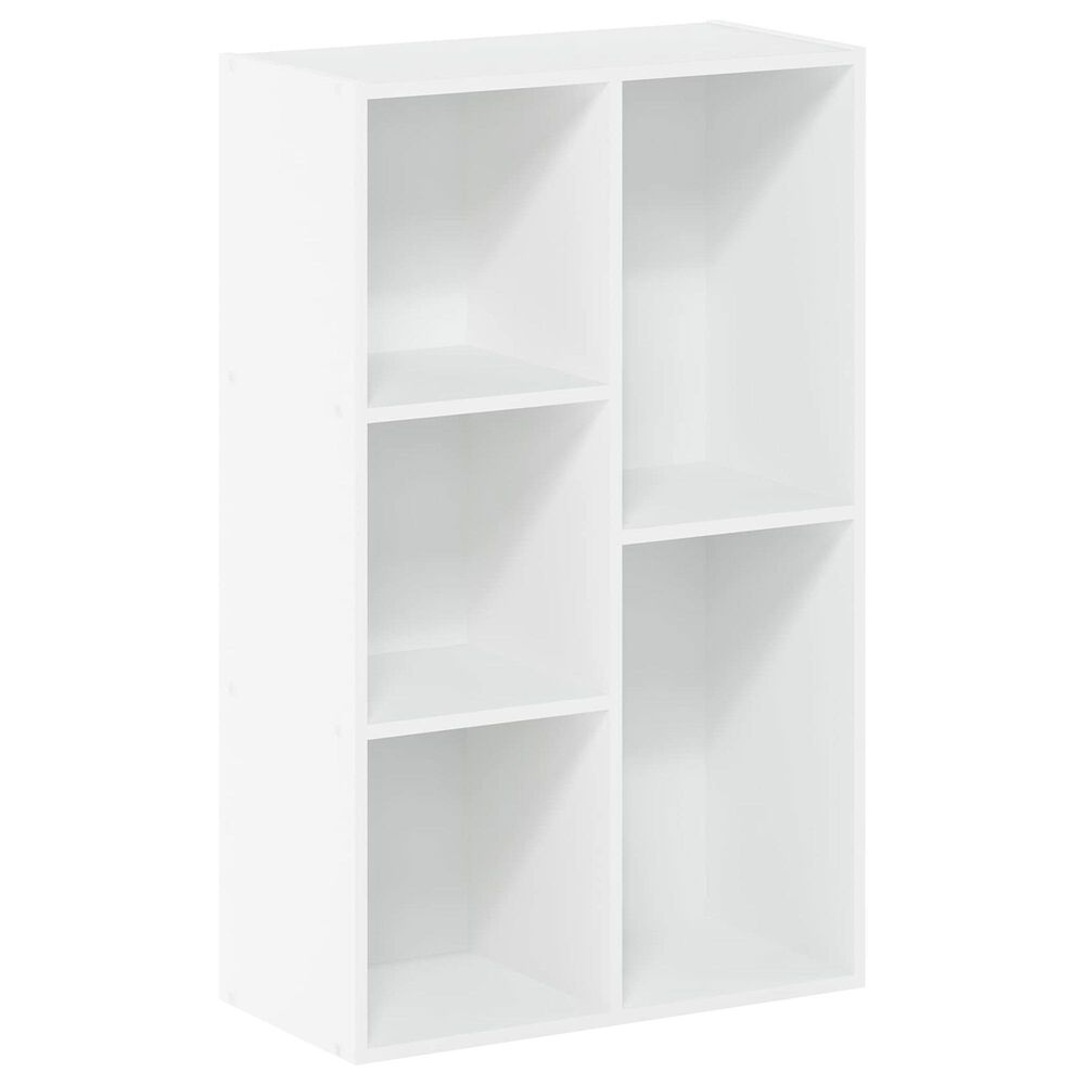 HOMLUX 5-Cube Open Shelf Storage Bookcase in White, , large