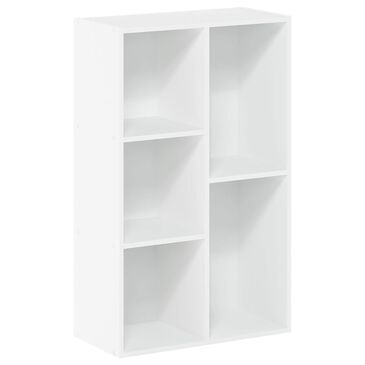 Homlux 5-Cube Open Shelf Storage Bookcase in White, , large