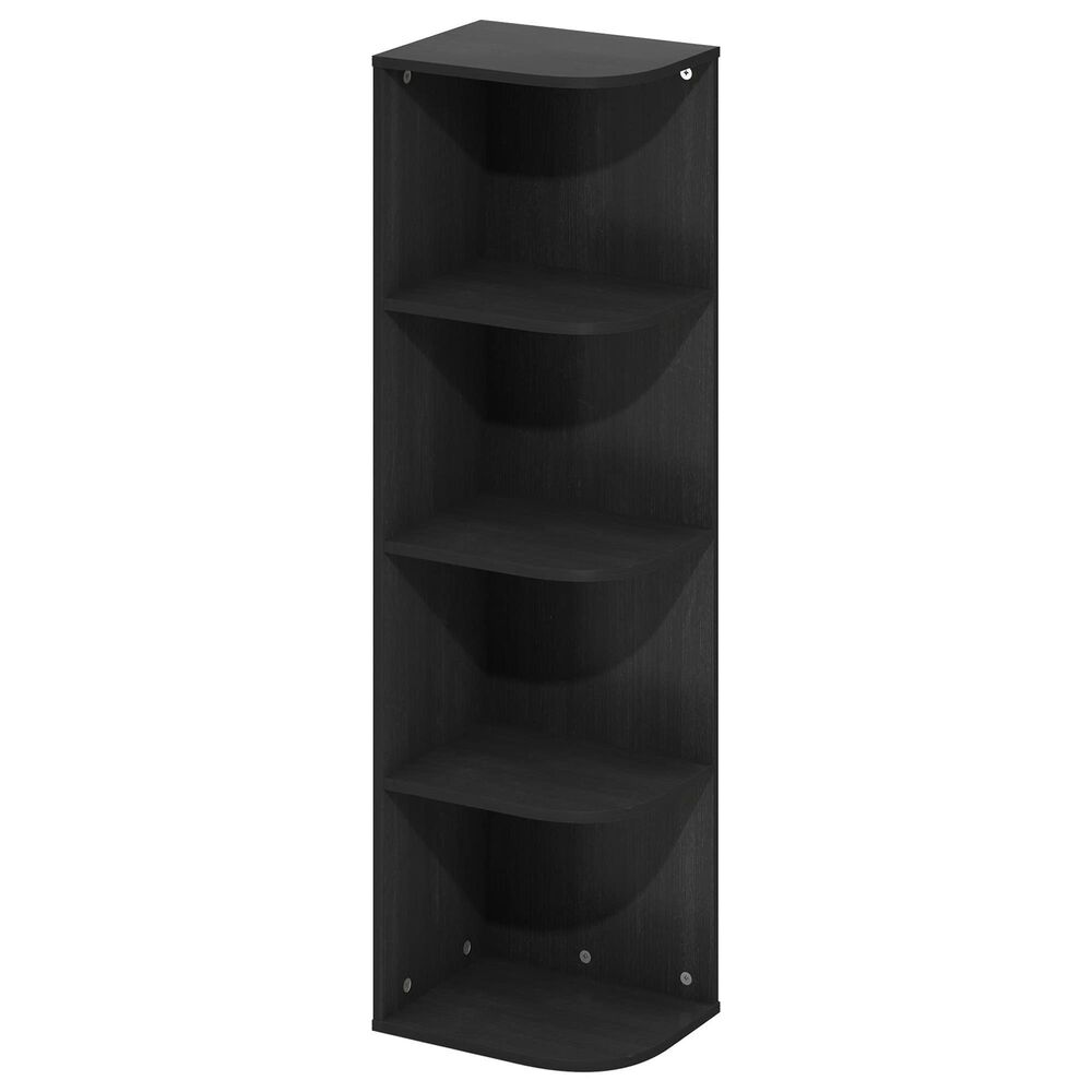 HOMLUX 4-Tier Corner Open Shelf Bookcase in Blackwood, , large