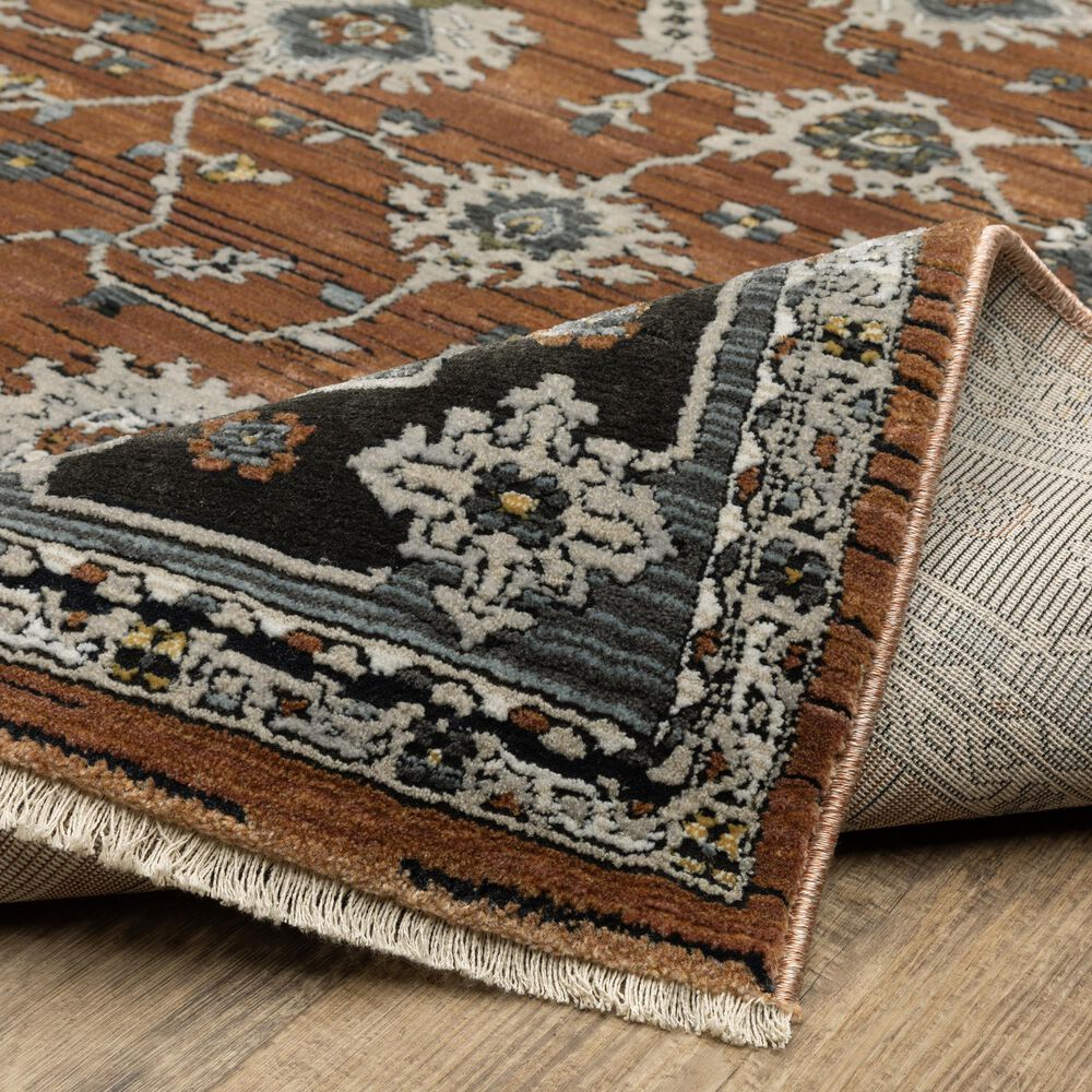 Oriental Weavers Keira Rust and Grey 9&#39;10&quot; x 12&#39;10&quot; Area Rug, , large