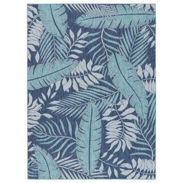 Nourison Garden Oasis GOA02 Navy 6" x 9" Indoor/Outdoor Area Rug, , large
