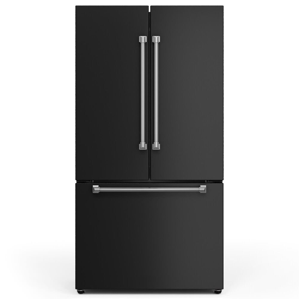 THOR KITCHEN Gordon Ramsay 20.3 Cu. Ft. Counter Depth French Door Refrigerator with Stainless Steel Handle Kit in Black, , large