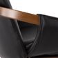Lumisource Cosmo Arm Chair with Black Faux Leather Cushion in Walnut, , large