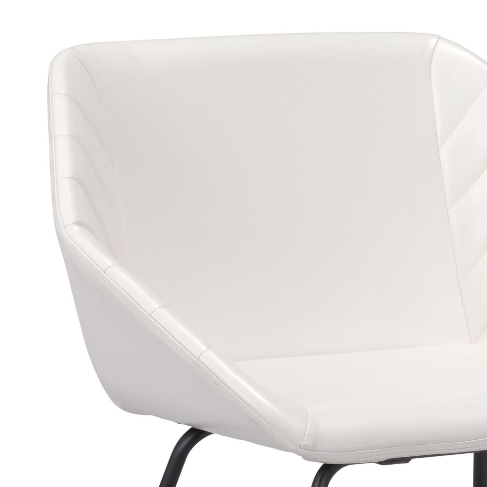 Zuo Modern Miguel Dining Chair in White/Matte Black, , large