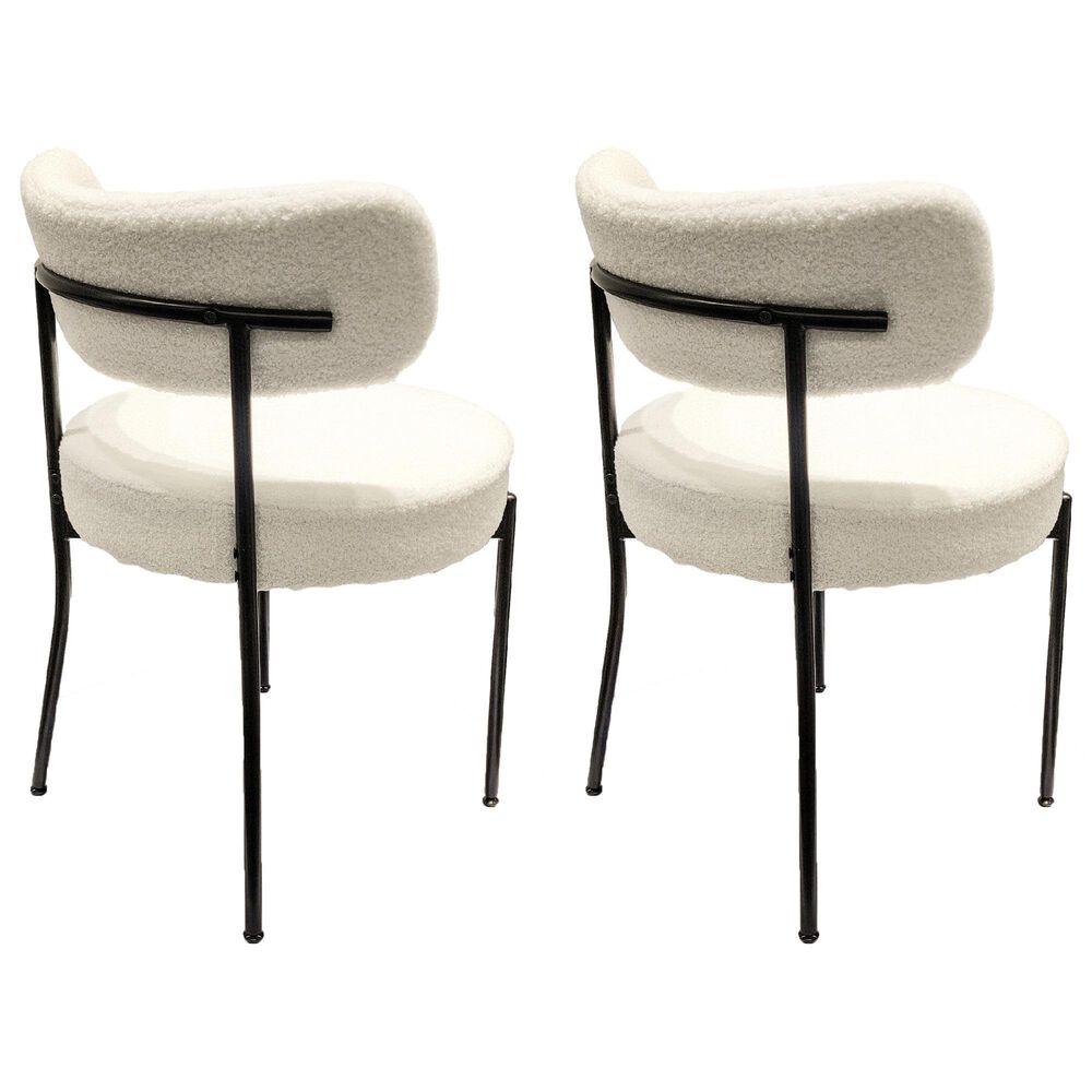 Hearth and Haven Side Chair with White Cushion in Black (Set of 2), , large