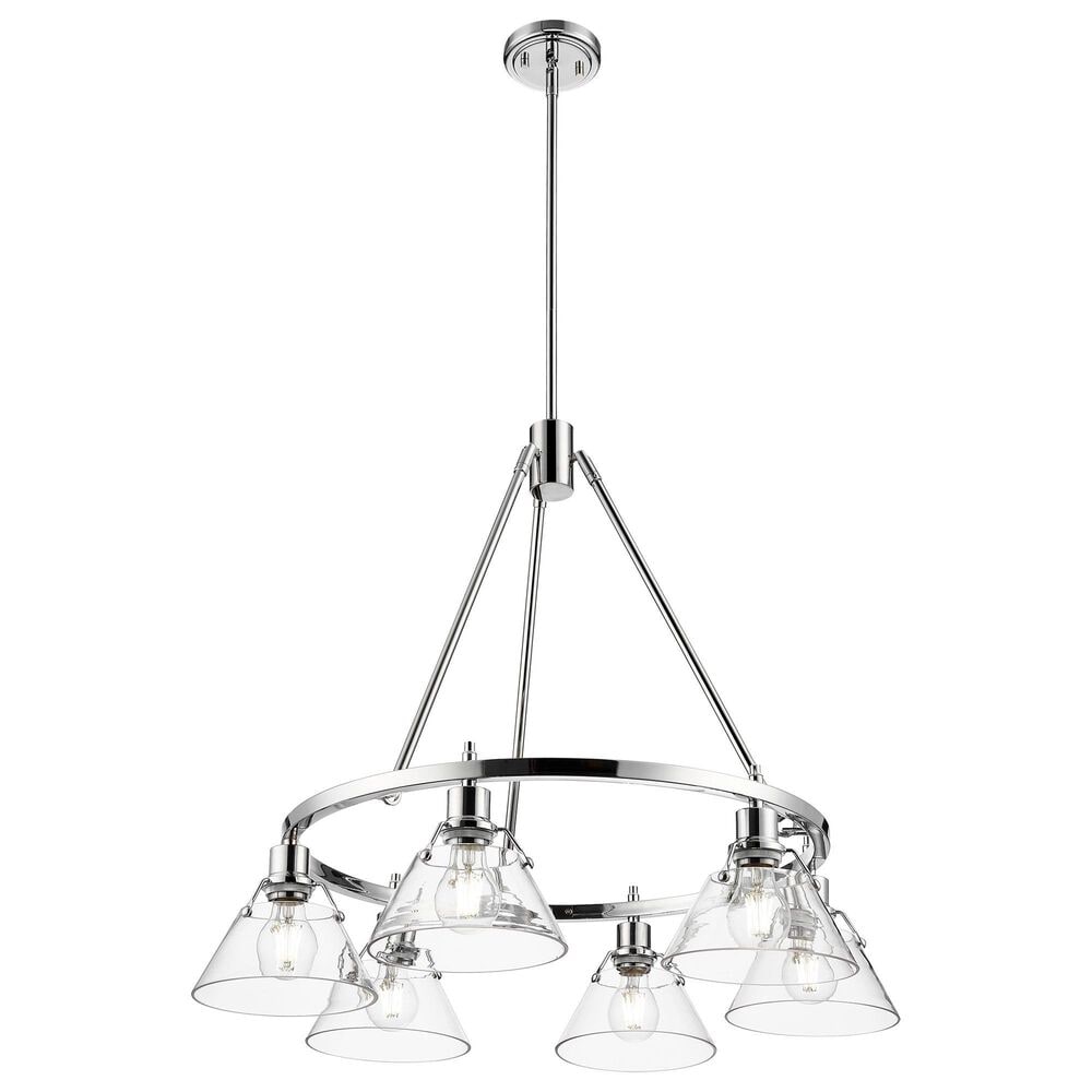 Golden Lighting Orwell 6-Light Chandelier with Clear Glass Shade in Chrome, , large