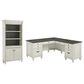 Wycliff Bay Hartford 3-Piece L-Shaped Desk with Bookcase Set in Antique White and Gray, , large