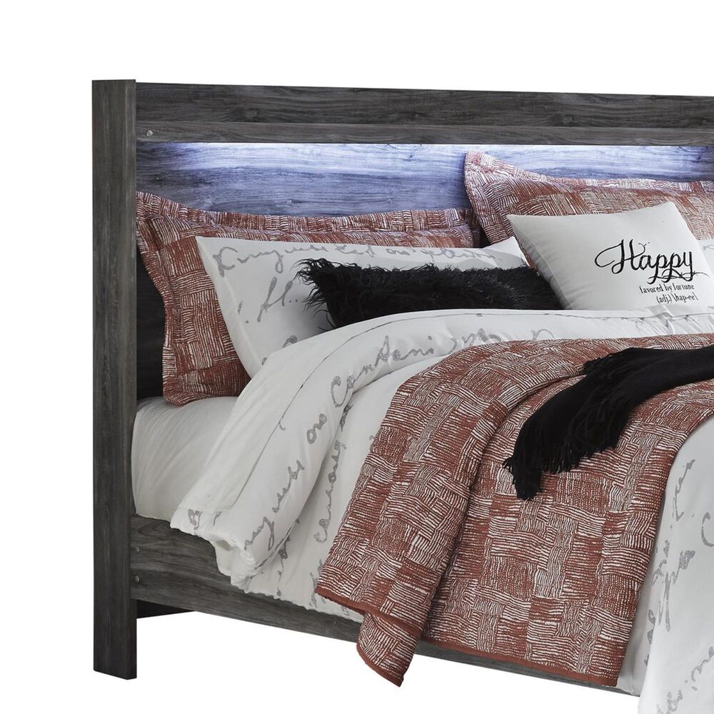 Signature Design by Ashley Baystorm Queen LED Panel Bed in Smoke Gray, , large