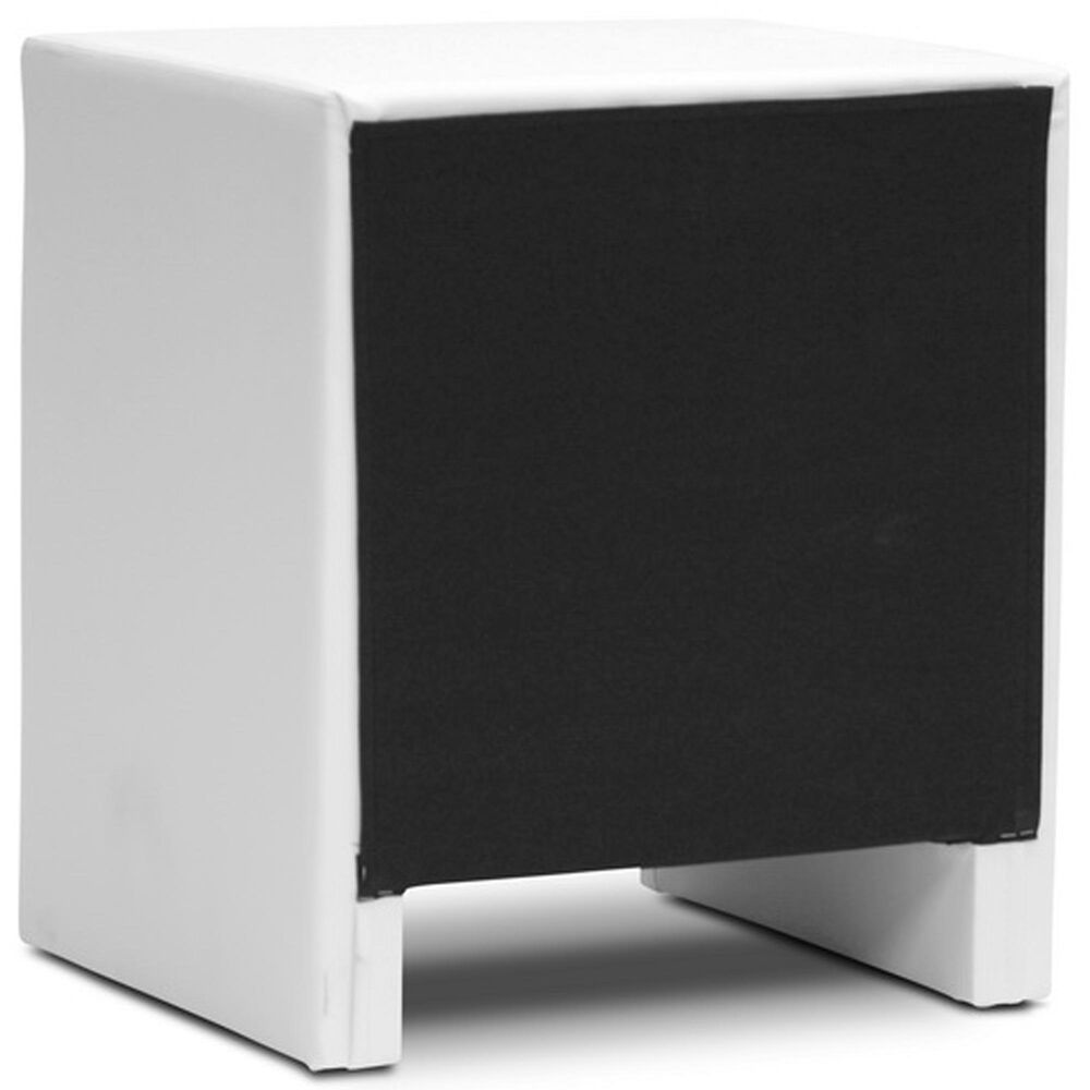 Baxton Studio Frey 2-Drawer Nightstand in White, , large