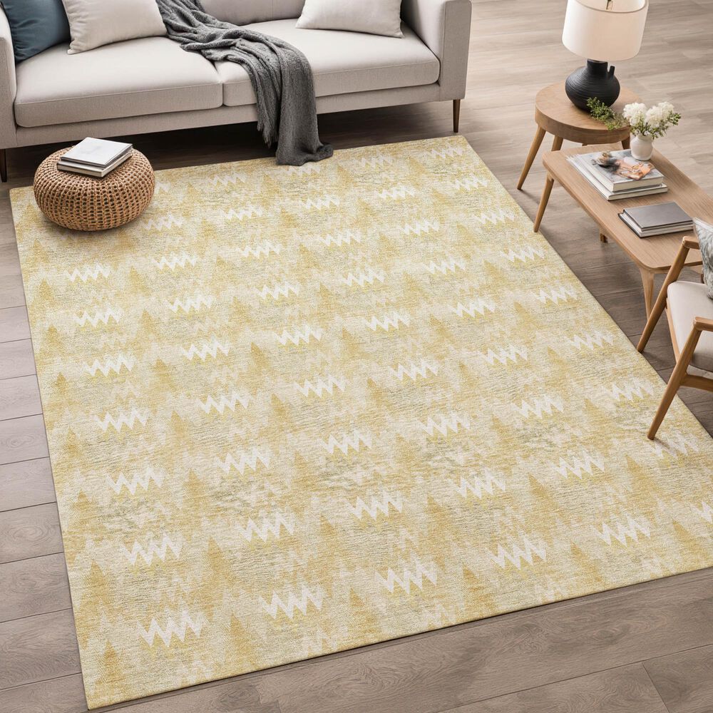 Dalyn Rug Company Soft Essentials Chevron Gold 8' x 10' Area Rug, , large