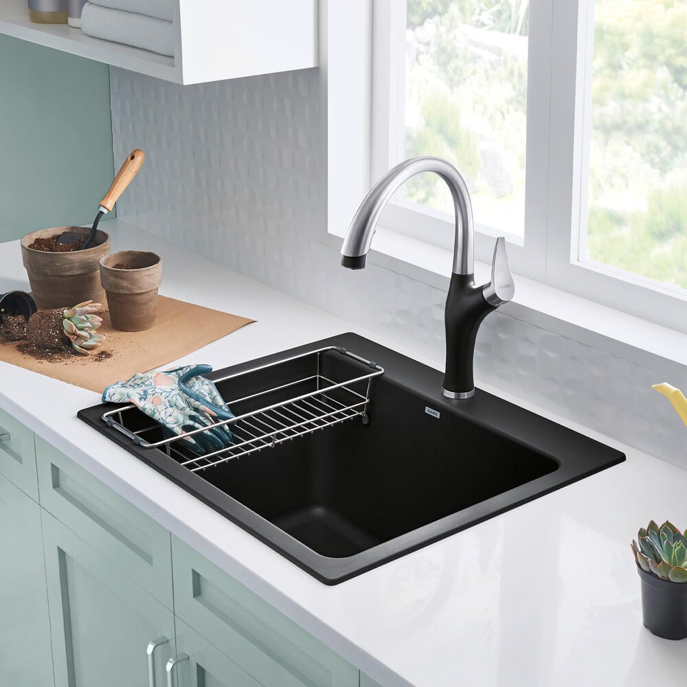 Blanco Liven 25&quot; Dual Mount Laundry Sink in Anthracite, , large