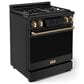 Thor Kitchen Gordon Ramsay 4.55 Cu. Ft. 30" Professional Natural Gas Range with Bronze Handle Kit in Black, , large