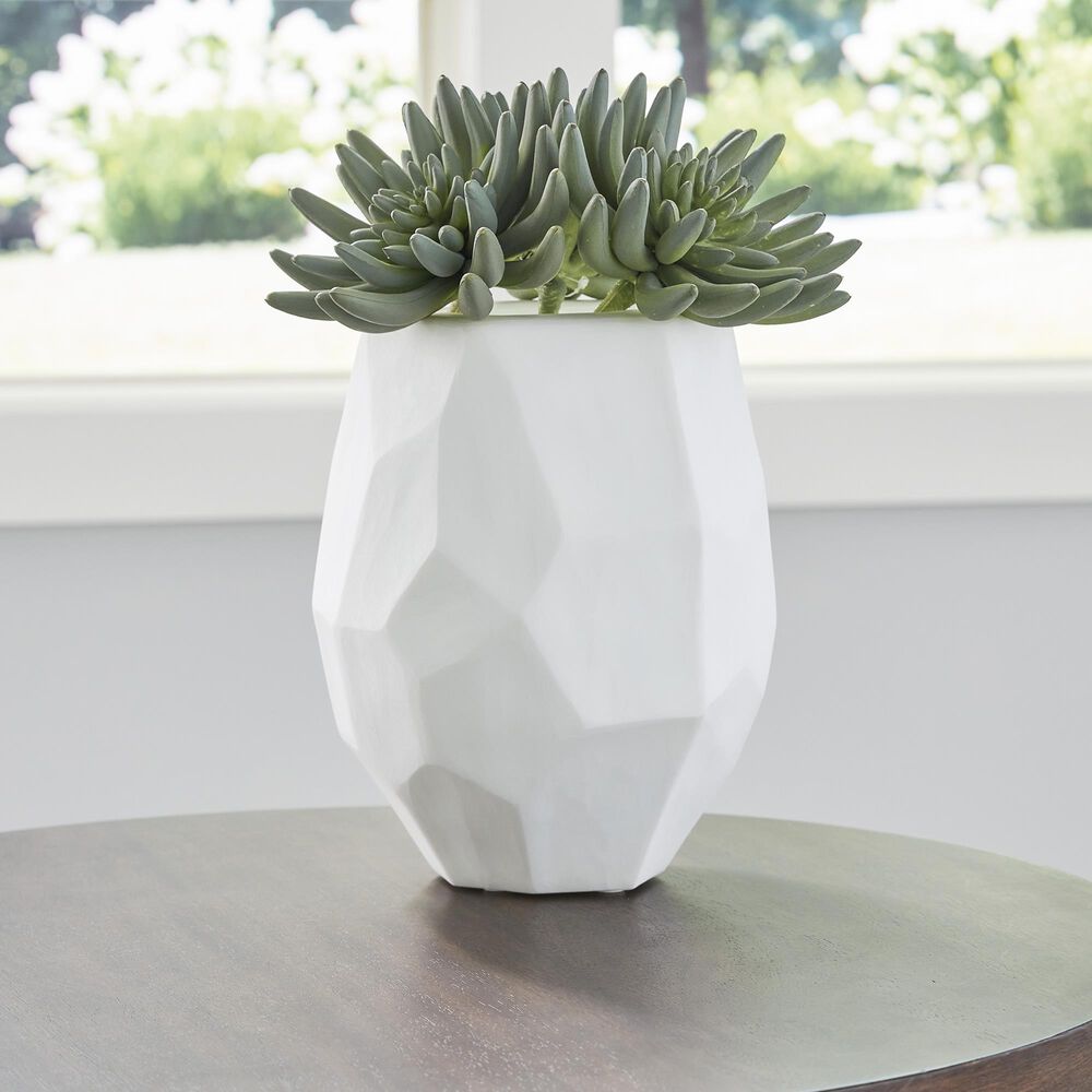 Ashley Karenton 10&quot; Vase in White, , large
