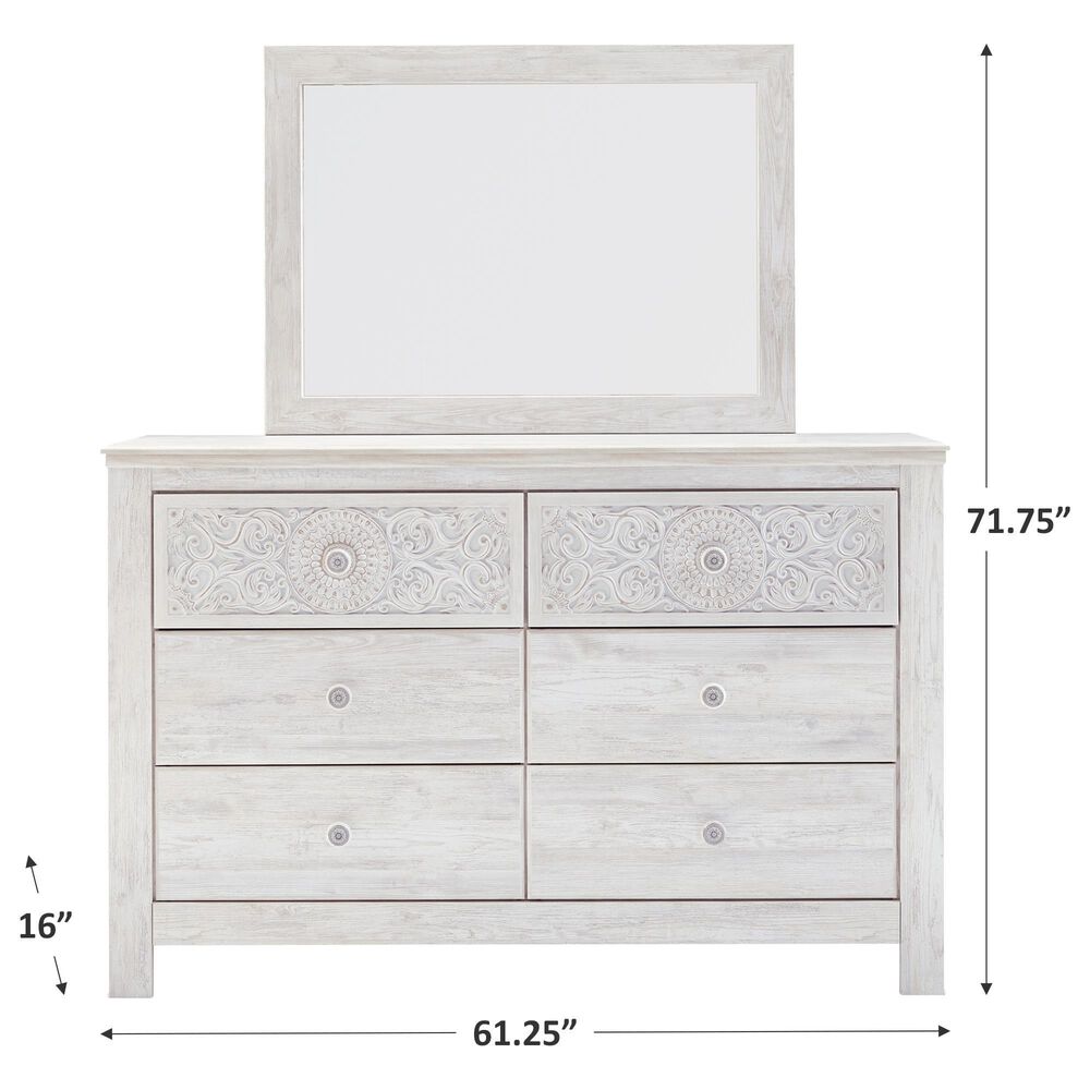 Ashley Paxberry Dresser and Mirror in Whitewash, , large