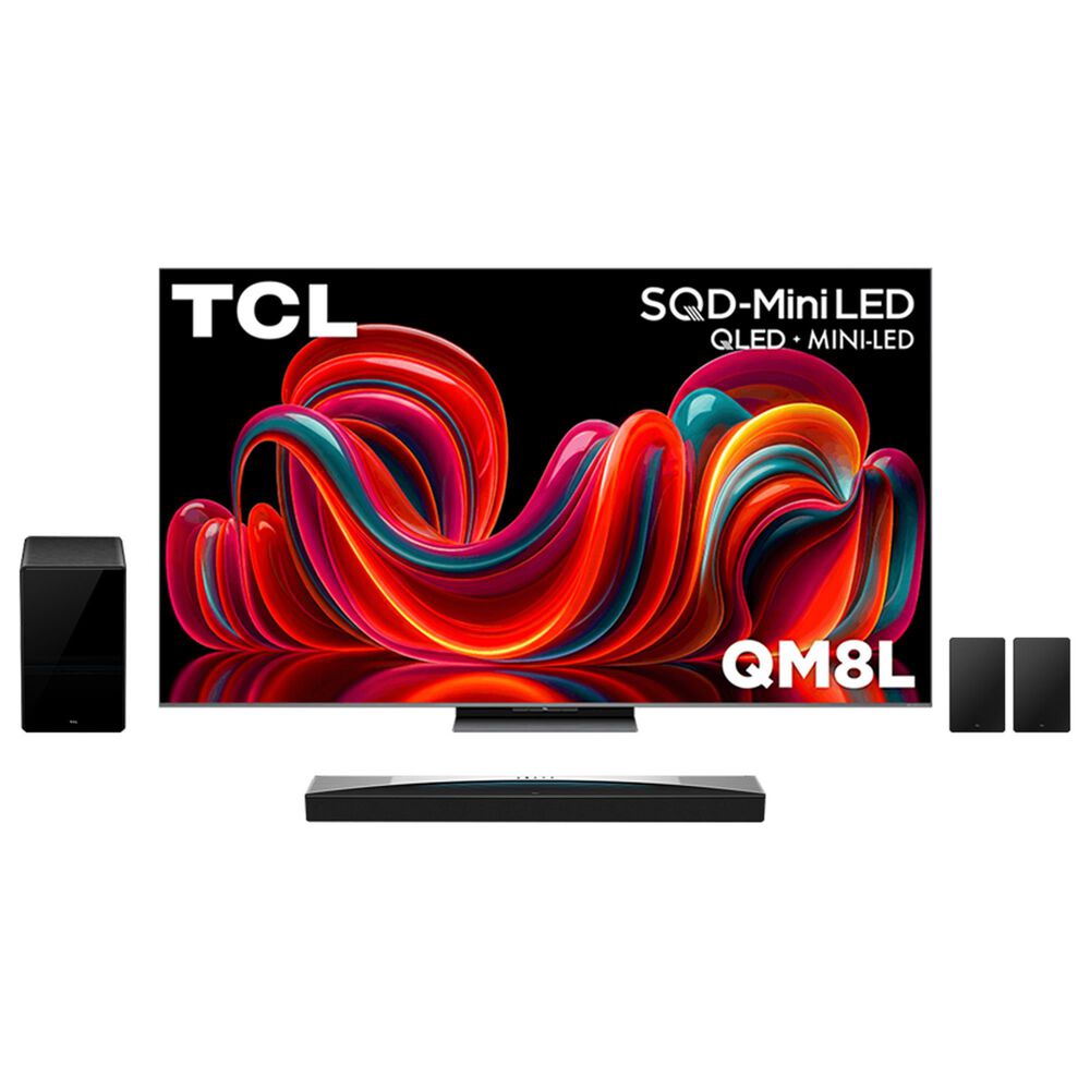 TCL 85" Class QM8L Series SQD-Mini LED 4K UHD HDR - Smart TV with 7.1.4 Channel Soundbar System in Black, , large
