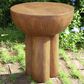 Hearth and Haven Iris Outdoor Round Side Table with 3 Cylindrical Legs in Brown, , large