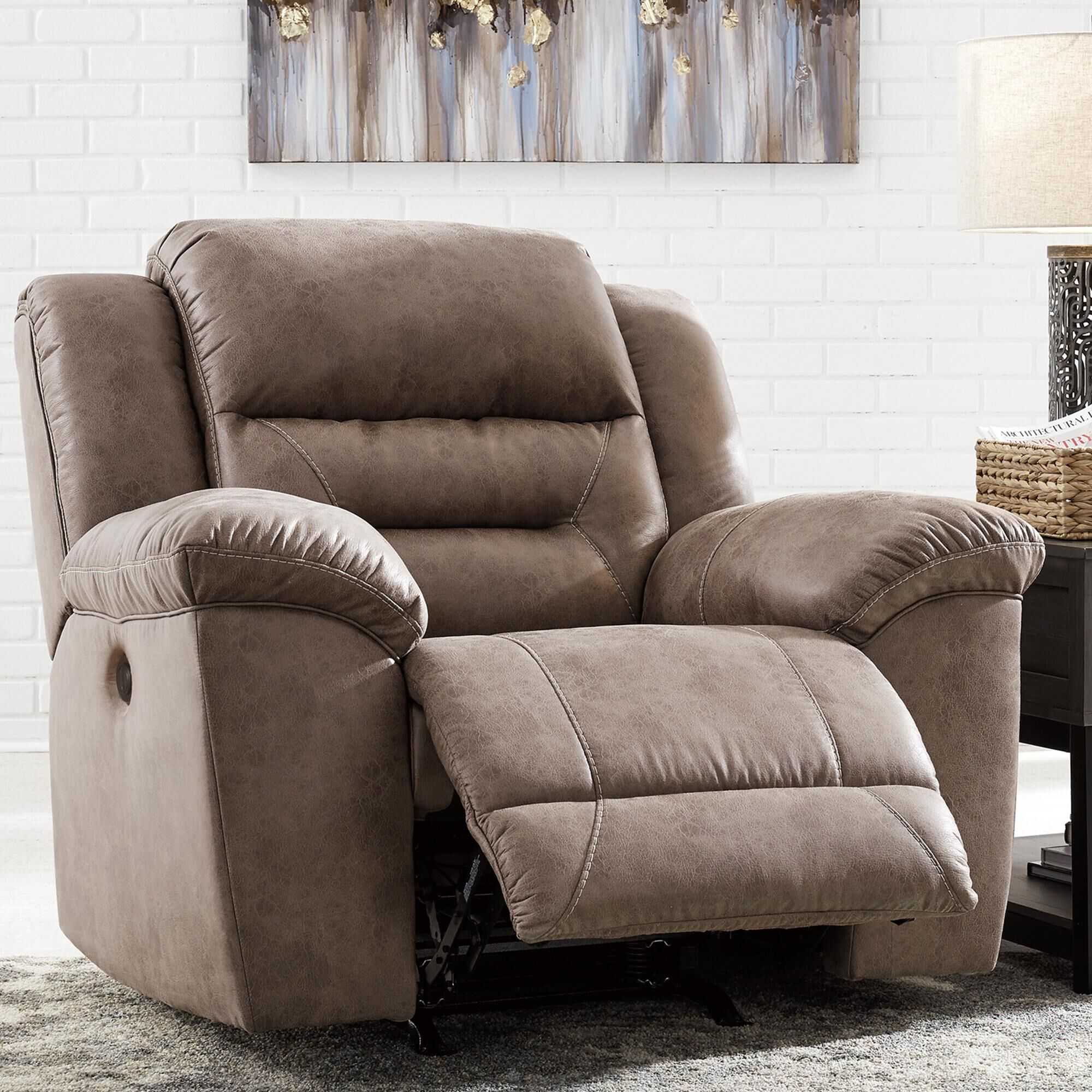 Ashley Stoneland Power Rocking Recliner in Fossil