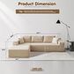 HOMLUX 2-Piece Mod Sectional with LAF Chaise in Beige, , large