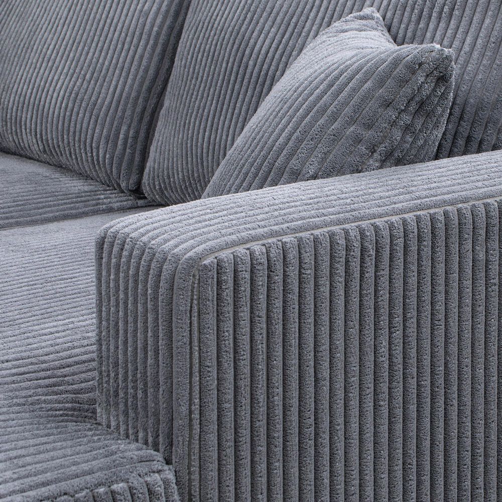 Jennifer Taylor Home Goliath Oversized Double Chaise Lounge Sofa Bed in Carbon Gray, , large
