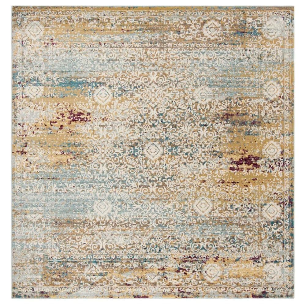 Safavieh Aria 6"6" Square Yellow and Cream Area Rug, , large