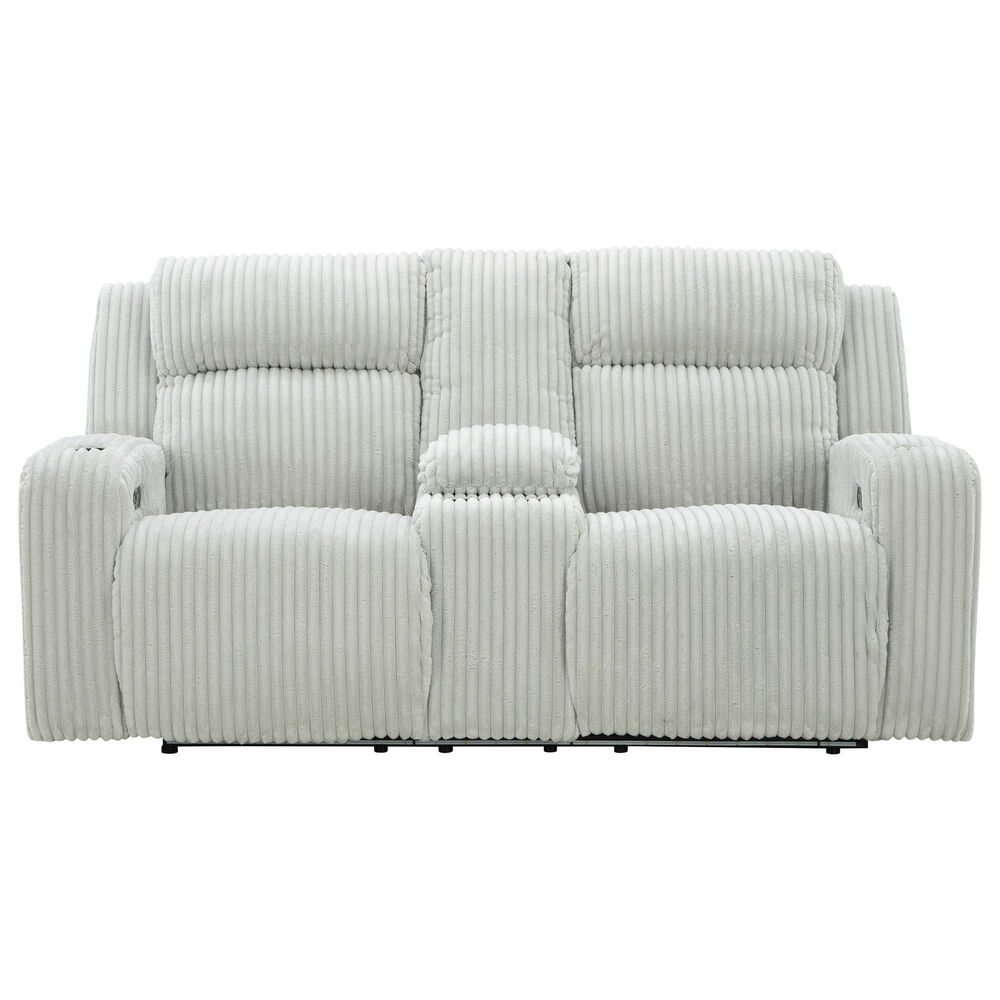 Ashley Forest Lake Power Reclining Loveseat with Console and Adjustable Headrest in Alloy Velvet, , large