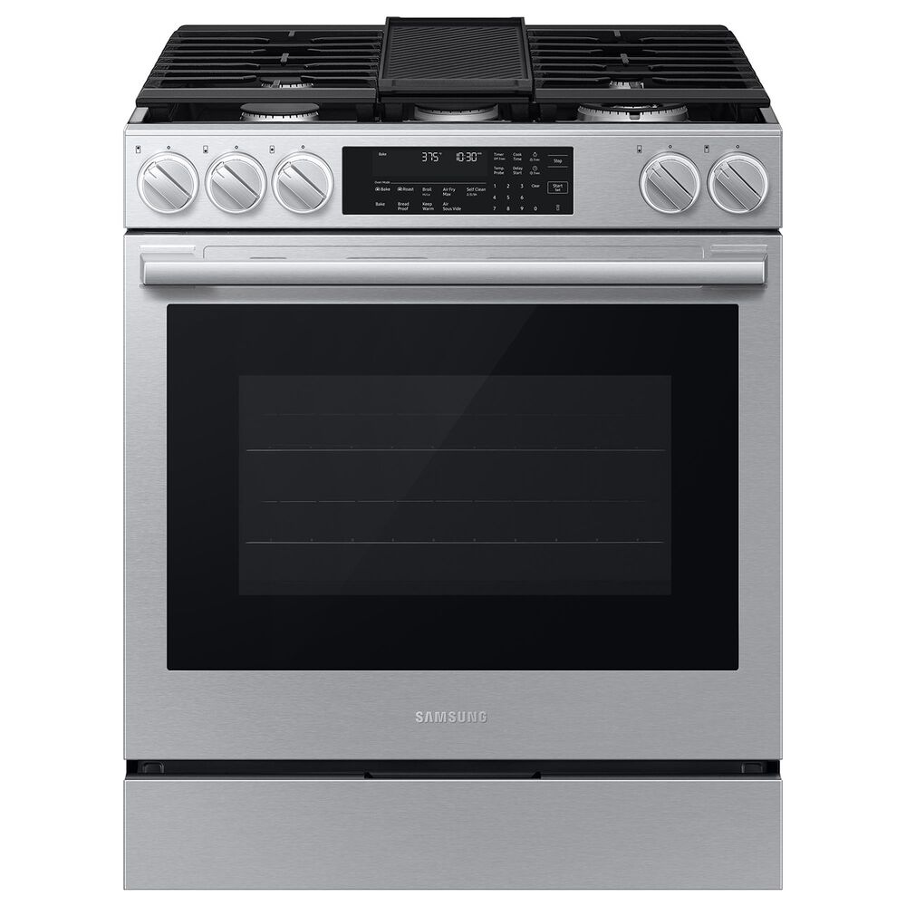 Samsung Bespoke 6.0 Cu. Ft. Smart Slide-In Gas Range with Illuminated Precision Knobs in Stainless Steel, , large