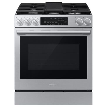 Samsung Bespoke 6.0 Cu. Ft. Smart Slide-In Gas Range with Illuminated Precision Knobs in Stainless Steel, , large