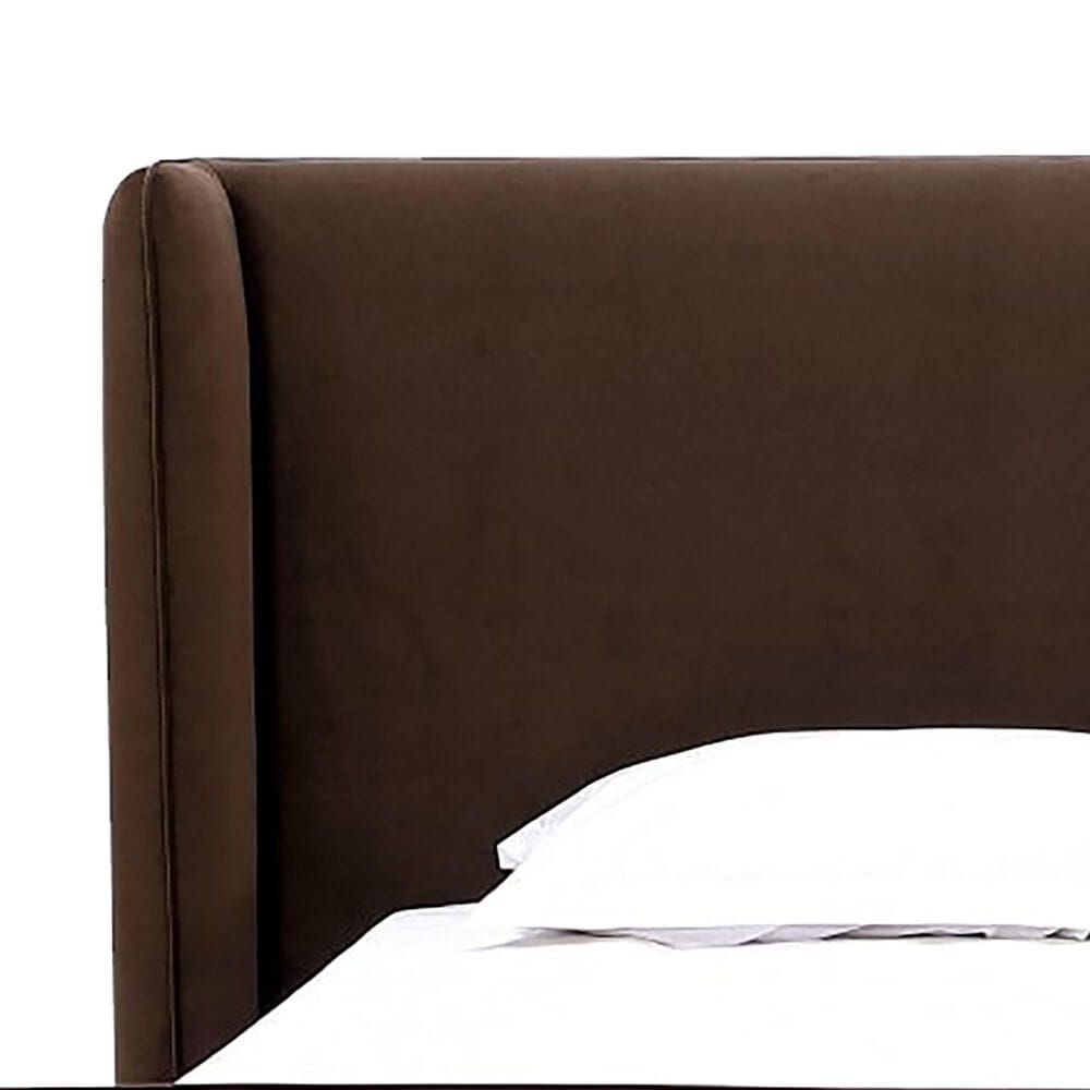 37B Bacall Velvet Upholstered Wingback Platform Bed in Cola, , large