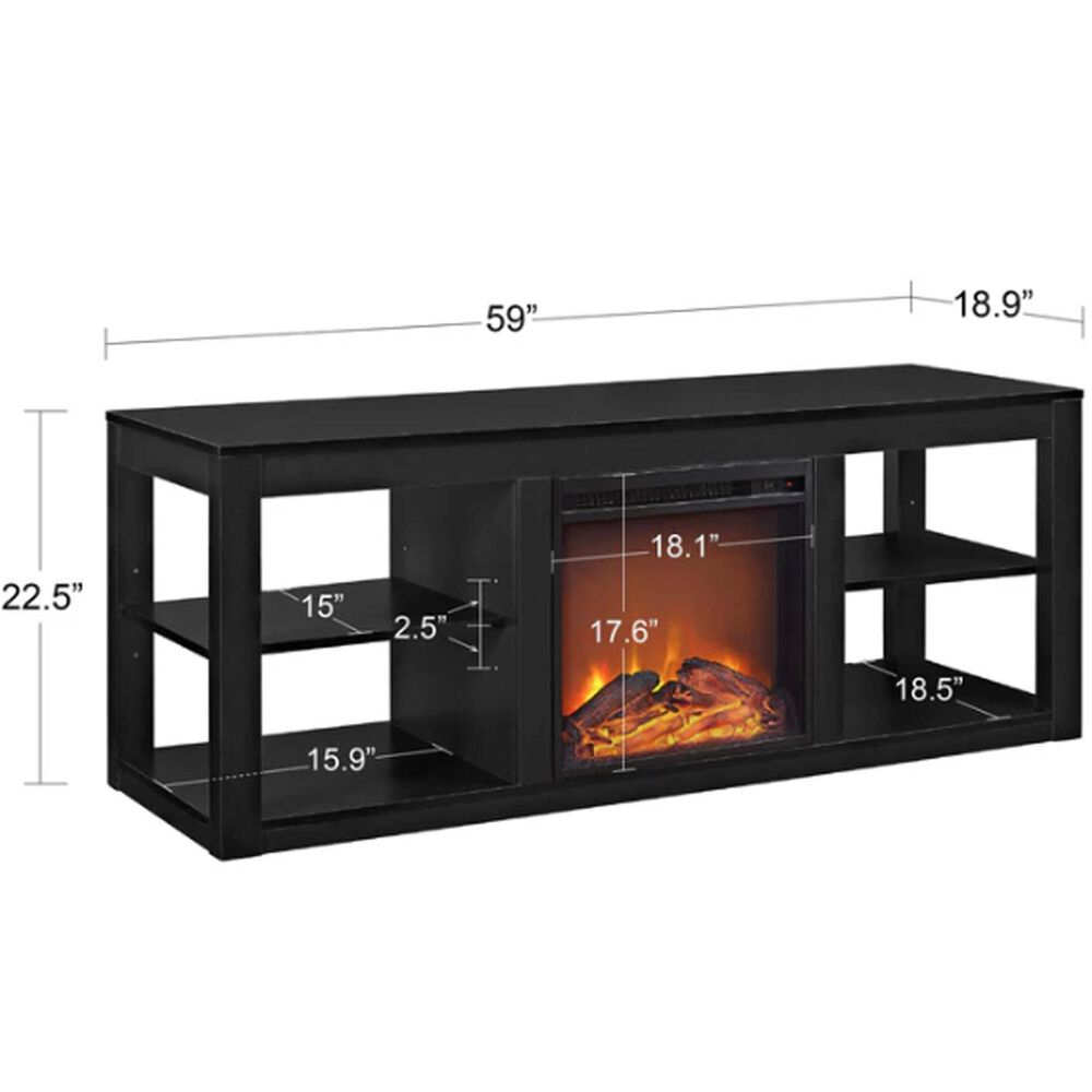 Ameriwood Home Parsons Electric Fireplace TV Stand, , large