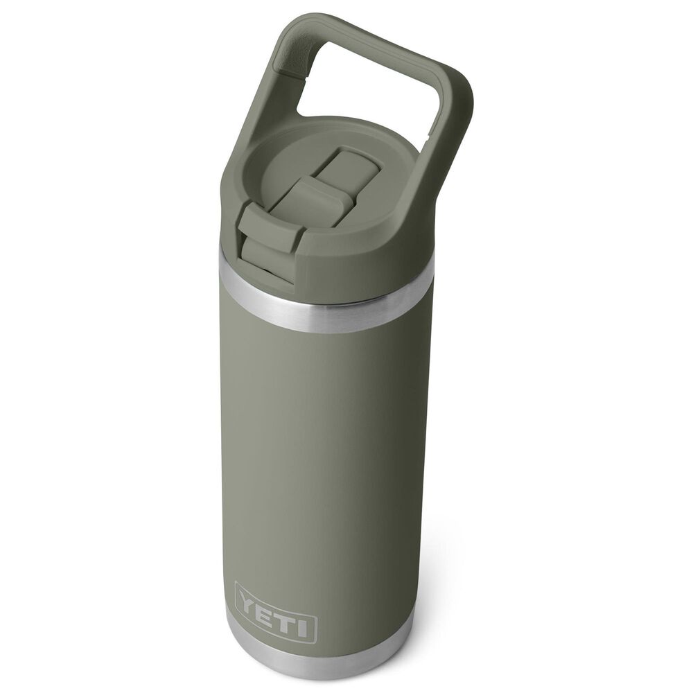 YETI Rambler 18 Oz Water Bottle with Color-Matched Straw Cap in Pampa Green, , large