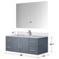 Lexora Home Geneva 48" Single Bathroom Vanity in Glossy White with 2 cm White Carrara Marble Top, Rectangular Sink and 48" LED Mirror, , large
