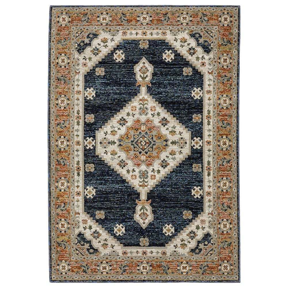 Oriental Weavers Andorra 6"7" x 9"6" Blue and Orange Area Rug, , large