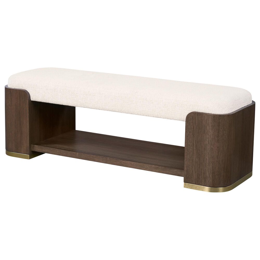 Century Furniture Carino Upholstered Bench in Cocoa, , large