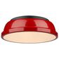 Golden Lighting Duncan 14" Flush Mount in Matte Black and Red, , large