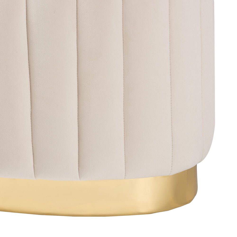 Baxton Studio Kirana Ottoman in Beige and Gold, , large