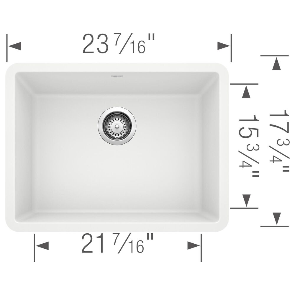 Blanco Precis 24&quot; Single Bowl Kitchen Sink in White, , large