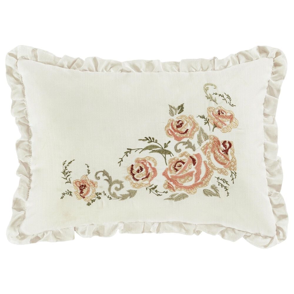 J. Queen New York Estelle 13" x 19" Lumbar Pillow in Coral and Cream, , large
