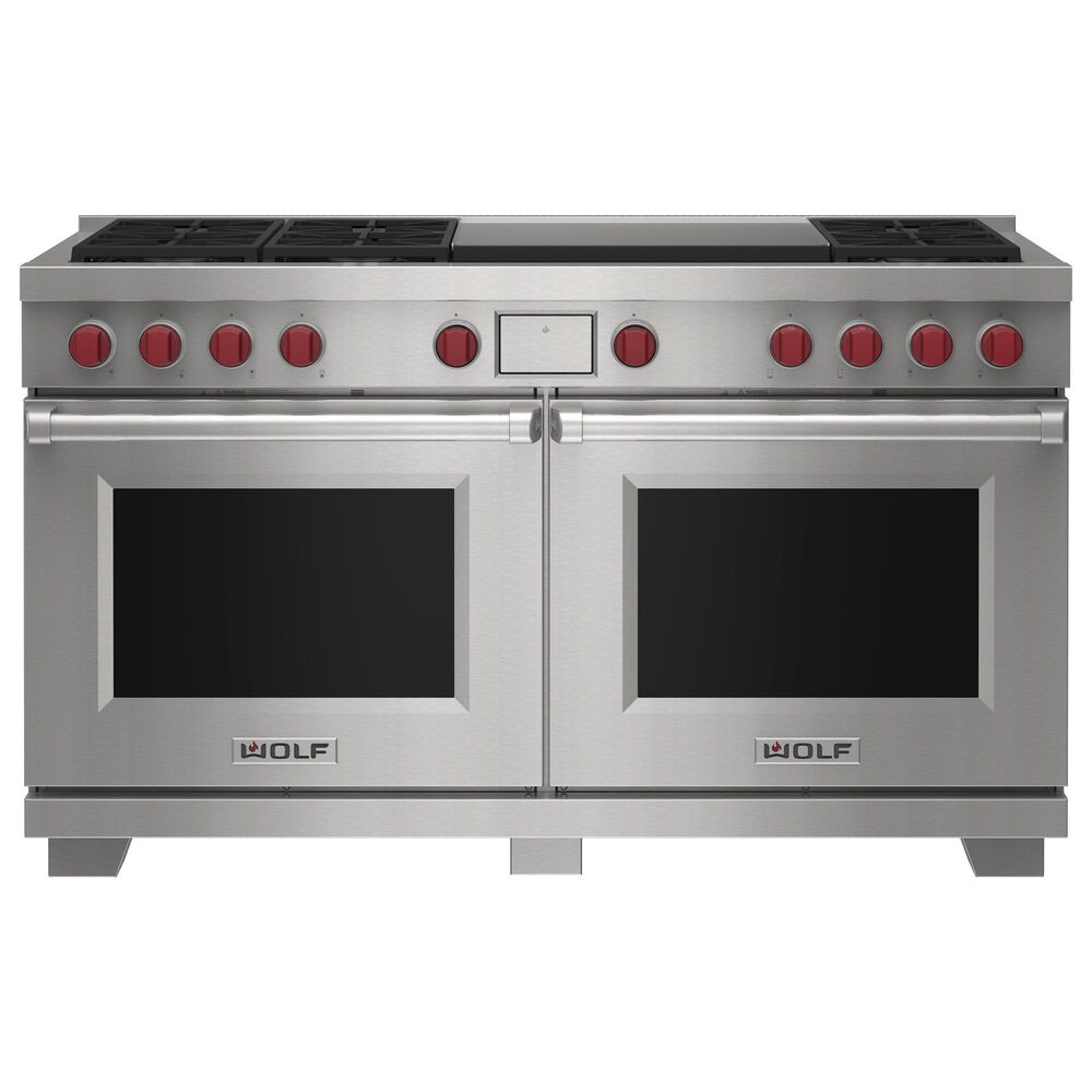 Wolf Appliances 60" Freestanding Dual-Fuel Smart Range with 6 Burners and Infrared Dual Griddle in Stainless Steel, , large