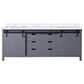 Lexora Home Marsyas 84" Double Bathroom Vanity in Dark Grey with White Carrara Marble Top and Rectangular Sinks, , large