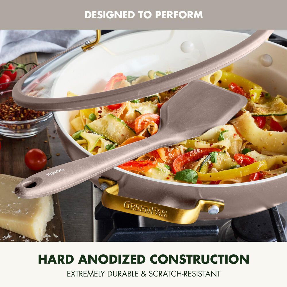 Green Pan Reserve Pro 11" Ceramic Nonstick Everyday Pan with Lid in Latte, , large