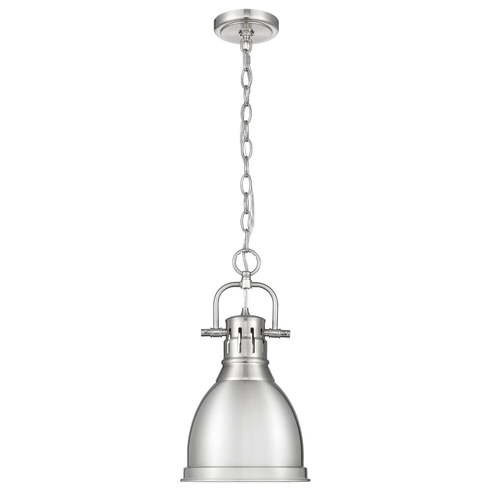 Golden Lighting Duncan 1-Light Small Pendant with Chain in Pewter, , large