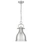 Golden Lighting Duncan 1-Light Small Pendant with Chain in Pewter, , large