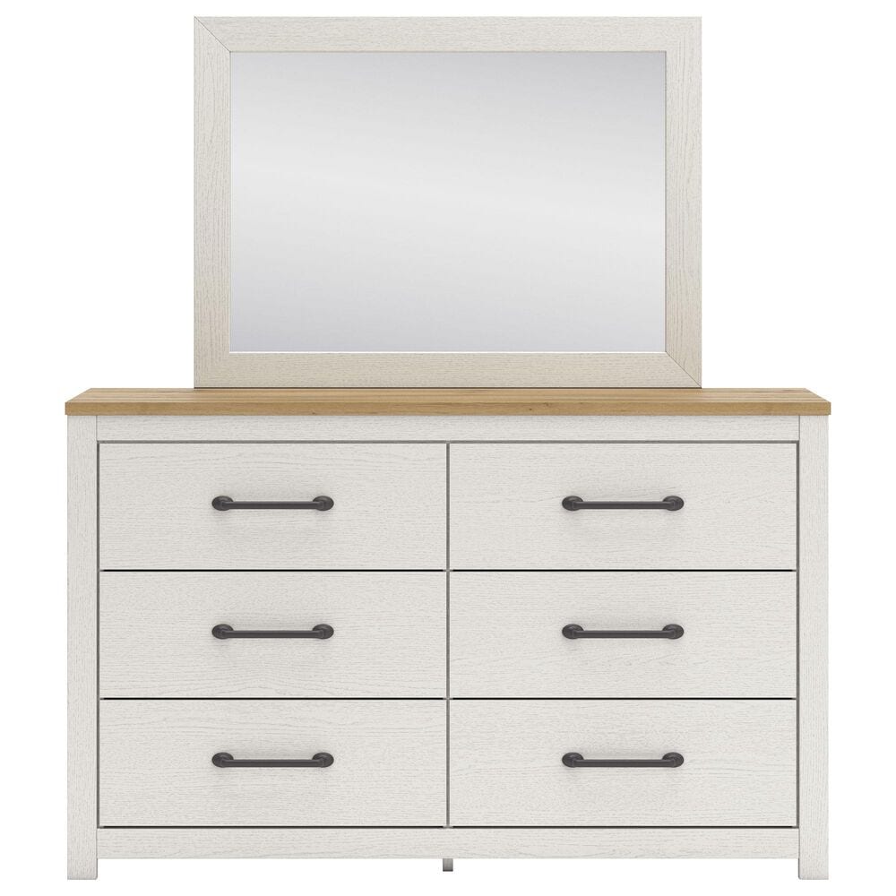 Ashley Linnocreek 4-Piece Twin Bedroom Set in White and Warm Brown, , large