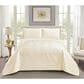 Duke Imports Virah Bella Micromink 3-Piece King Quilt Set in Striped Ivory Weave, , large