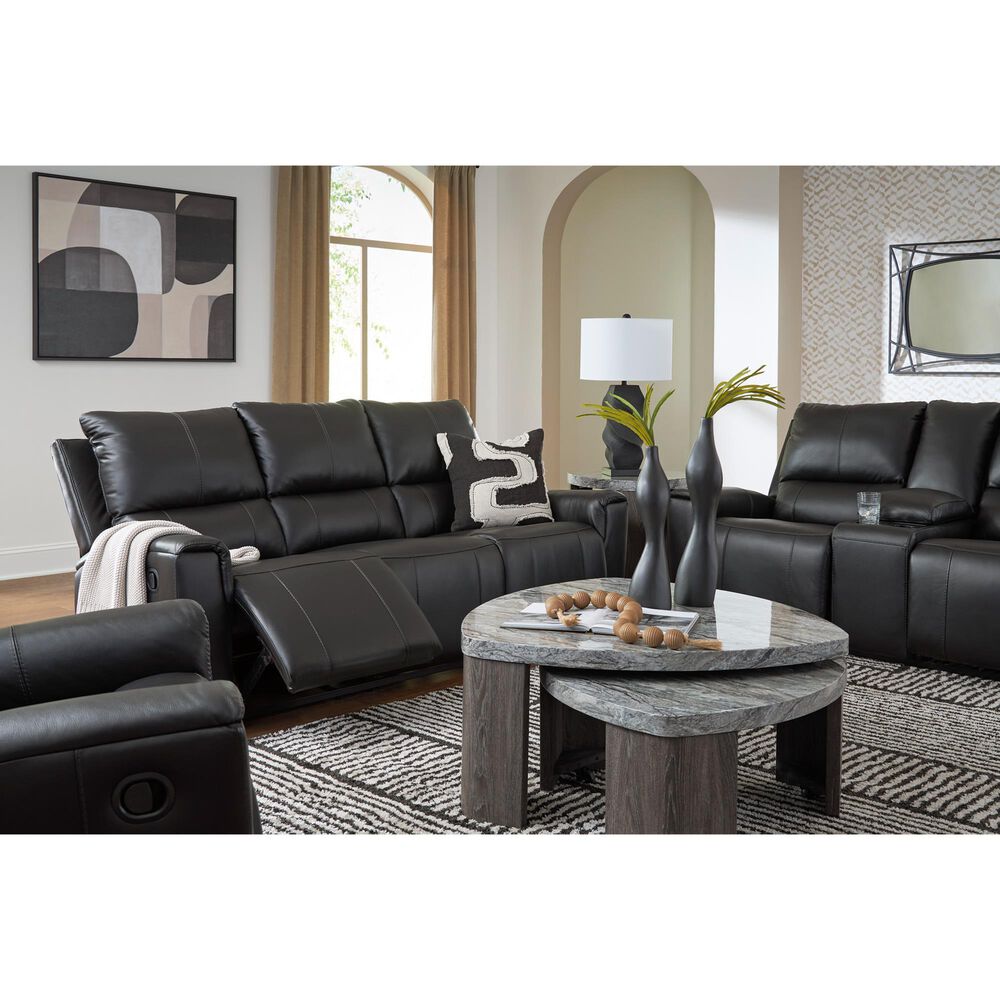 Ashley Glossmore Manual Reclining Sofa in Black, , large