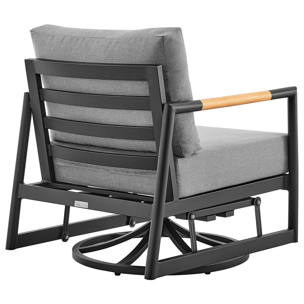 Hearth and Haven Crown Outdoor Patio Swivel Glider Lounge Chair in Gray, , large