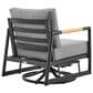 Hearth and Haven Crown Outdoor Patio Swivel Glider Lounge Chair in Gray, , large