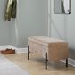 Lumisource Daniella Storage Bench with Brown Cushion in Black, , large
