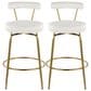 Lumisource Rhonda Swivel Counter Stool with White Cushion in Gold (Set of 2), , large